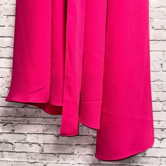 Symphony + Hot Pink Fushia Women's Size 2XL Dress Front Tie Slant Hemline NEW - Picture 8 of 12
